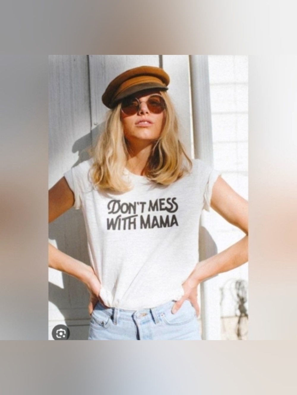 NWOT! Retro Style Don't Mess With Mama Graphic Tee - White- Women's